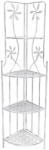AdTrend Raft pardoseala de colt 4 polite fier alb 35 x 49 x 160 cm (119458) Raft