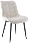 AdTrend Set 4 scaune fier negru velur crem Arles 49, 5 x 64, 5 x 84, 5 cm (101973)