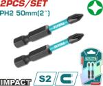 TOTAL Set 2 biti impact PH2 TOTAL, 50 mm, magnetici, otel S2 (TACIM71PH250) Surubelnita