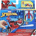 Hasbro Figurina Spider-Man cu motocicleta Web Blast Cycle si proiectile, 4+ (F6899) Figurina