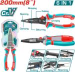 TOTAL Cleste multifunctional 6 în 1 TOTAL cu varf ascutit, 200 mm, Cr-V (THTMF286) Cleste