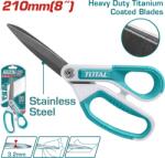 TOTAL Foarfeca TOTAL 210 mm cu lama lunga, maner cauciucat si lame titanate (THSCRS812108)
