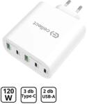 Cellect 120W încărcător, 3 porturi PD+QC, Alb (MTCB-PD120W-W)