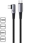 Cellect Cablu Type-C 2m 100W textil, conector 90°, Negru (MDCU-TYPEC-100W-BK)