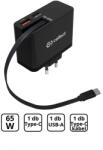 Cellect Încărcător 65W cu cablu încorporat, GaN, Negru (MTCB-PD65WC-BK)