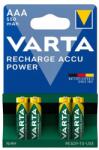 VARTA recharge accu power elem (aaa, 1.2v, 550mah ni-mh, újratölthető) 4db/csomag (56743101404)