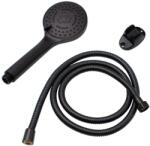 ERMETIQ Zuhanyszett, 5 funkciós zuhanyfej + zuhanycső 150 cm. és tartó, fekete MATTE BLACK, TY-403/5 (TY-403/5)