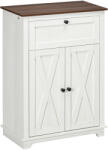 HOMCOM Bufet de depozitare cu multiple spații de depozitare, 2 uși cu raft reglabil, 1 sertar, 60L x 30Ad x 87, 5Î cm | Aosom Romania (838-348V80WT) Bufet