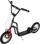HomCom Trotinetă Copii Ghidon Reglabil Scooter Trotinetă Urbană Copii Kickboard cu Roți Gonflabile de 12 Inch pentru Copii de la 5 Ani Negru 120 x 58 x 75-80 cm | Aosom Romania (371-015BK) Trotineta