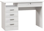 HomCom Birou Modern cu 5 Sertare, Birou cu Sertare și Compartiment Deschis pentru Biroul de Acasă și Studiu, 110x50x76 cm, Alb | Aosom Romania (836-559V80WT)