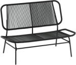 Outsunny Canapea din Ratan, Banchetă pentru Exterior, 2 Locuri, pentru Terasă | Aosom Romania (860-431V00BK) Canapea