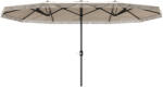 Outsunny Umbrelă de Grădină cu Două Fețe și Mâner cu Manivelă Ușor de Utilizat, 450x265x260 cm, Alb Crem | Aosom Romania (84D-337V00CW)