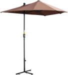 Outsunny Umbrelă de Terasă 200x190x240 cm cu Manivelă, Stâlp din Oțel și Bază în Formă de Cruce Anti-UV pentru Terasă și Balcon, Gri | Aosom Romania (84D-175V00CF)