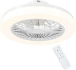 HomCom Ventilator de Tavan cu Lumină LED Reglabilă, 6 Viteze și Flux Reversibil, Ventilator din Plastic și Acril, Ø46x16 cm, Alb | Aosom Romania (B31-513V00WT)