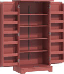 HOMCOM Bufet bucătărie, dulap de bucătărie, 5 niveluri, cu uși și rafturi reglabile, 60l x 40P x 120H cm, aspect lemn, roșu | Aosom Romania (83A-173V00RD) Bufet