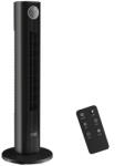 HomCom Ventilator coloană silențios 28 dB, viteză 8 m/s, ventilator tip turn dormitor, 12 viteze, 4 moduri, timer 12H, negru | Aosom Romania (824-116V90BK)