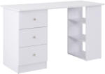 HomCom Masa de Birou HOMCOM cu Sertare si Rafturi Torpedou, Alb, 120x49x72cm | Aosom RO (920-035)