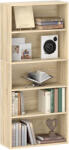 HOMCOM Bibliotecă raft de depozitare 5 nivele cu rafturi reglabile pentru living, dormitor, birou, 60x24x133, 5 cm, natural | Aosom Romania (836-601V02ND) Biblioteca