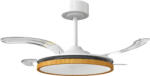 HomCom Ventilator de tavan cu lumină LED 80 W motor DC reversibil telecomandă 6 viteze temporizator Ø95 cm lemn natural | Aosom Romania (B31-649V00ND)