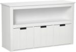 HOMCOM Bufet de Salon cu 3 Sertare Mobilizabile și Rafturi Deschise pentru Cărți Jucării Dulap Auxiliar de Depozitare pentru Dormitor Bucătărie 102x33x61, 5 cm Alb | Aosom Romania (838-095) Bufet