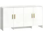 HOMCOM Bufet de Bucătărie cu 4 Rafturi 4 Uși cu Închidere Silențioasă Mobilier pentru TV pentru Televizoare de 182, 88 cm 152x40x80 cm Alb | Aosom Romania (83A-480V00WW) Bufet