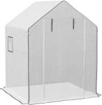 Outsunny Acoperiș de Înlocuire pentru Seră Walk-in din PE cu Ușă Rulabilă și Ferestre, 140 x 143 x 190cm, Alb | Aosom Romania (845-945V00WT)