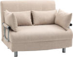 HOMCOM Canapea Extensibilă cu 2 Locuri, Spătar Reglabil și 4 Perne Tapițate, 102x82x81 cm, Bej | Aosom Romania (833-079) Canapea