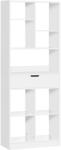 HOMCOM Bibliotecă mobilier de depozitare cu sertar și rafturi deschise, 60 x 26 x 158 cm, alb | Aosom Romania (836-546V00WT) Biblioteca