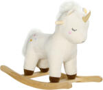 AIYAPLAY Cal Balansoar pentru Copii 2-4 Ani în Formă de Unicorn cu Sunete și Înveliș Moale, 63x33x56 cm, Alb | Aosom Romania (330-178V00WT) Balansoar calut