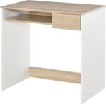 HomCom Birou pentru Dormitor, PC din Lemn, Blat Tastatură, Design Compact, Alb și Stejar, Ideal pentru Spații Mici | Aosom Romania (836-410AK)