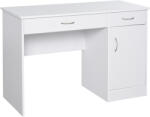 HomCom Birou Modern pentru PC si Computer cu 2 Sertare si 1 Dulap pentru Birou sau Camera din Lemn Alb | Aosom Romania (836-267WT)