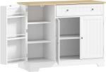 HOMCOM Bufet de bucătărie, mobilier de depozitare cu 3 uși, sertar, rafturi pe ușă și raft reglabil, 105x40x83cm, alb | Aosom Romania (83A-192V81WT) Bufet