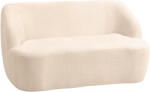 HOMCOM Canapé 2 places canapé en tissu bouclette 142 cm cu spătar și șezut curbat, fără asamblare necesară, bej | Aosom Romania (83B-436V00BG) Canapea