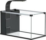 PawHut Acvariu, 24L din Sticlă Securizată cu Filtru, Lumină LED și Pompă de Apă | Aosom Romania (D61-011V90BK)