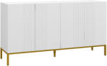HOMCOM Bufet Modern pentru Living cu 4 Uși și Rafturi Reglabile, Închidere Moale, 140x40x75 cm, Alb | Aosom Romania (839-936V80WT) Bufet