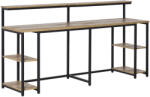 HomCom Birou dublu Stil Industrial HOMCOM, MDF/Metal, 200x53x100 cm, Negru/Maro | Aosom Romania (836-374)