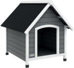 PawHut Căsuță pentru câine de exterior din lemn cu podea detașabilă, adăpost înalt din lemn pentru câini, 75 x 88 x 82 cm, gri | Aosom Romania (D02-174V00GY)