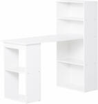 HomCom Birou alb modern cu biblioteca cu 6 rafturi din PAL, 120x55x120cm HOMCOM | Aosom Romania (836-069WT)