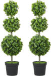 HOMCOM Plante artificiale în ghiveci, frunze din plastic, pământ flocos, Verde | Aosom Romania (83C-118V00GN)