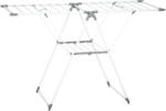 HOMCOM Uscător de Rufe cu 2 Niveluri Reglabil pe 4 Înălțimi Diferite, Uscător din Metal și Plastic, 156.5x61.5x97 cm, Alb | Aosom Romania (850-356V00WT)