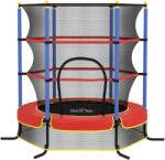 HomCom Trambolină pentru Copii 3-10 Ani cu Plasă de Siguranță, Suprafață Elastică cu Țevi Capitonate, Ø175x190 cm, Albastru | Aosom Romania (342-039V01BU)