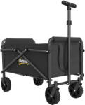 Outsunny Cărucior de Grădină Pliabil Compact, Cărucior Robust Multifuncțional pentru Exterior cu Roți Universale și Mâner Reglabil, pentru Sport, Camping, Cumpărături, Negru | Aosom Romania (84H-373V00BK)