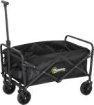 Outsunny Cărucior de Grădină Pliabil și Compact, Cărucior Multifuncțional cu Roți Universale și Mâner Reglabil pentru Sport, Camping, Cumpărături, Negru | Aosom Romania (84H-367V00BK)