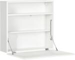 HomCom Birou suspendat birou de perete cu tavă pliabilă și 3 compartimente - 64 x 20 x 60 cm - alb | Aosom Romania (836-532)