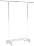 HOMCOM Uscător Vertical Extensibil cu Roți și Raft pentru Încălțăminte Alb | Aosom Romania (850-352V00WT)