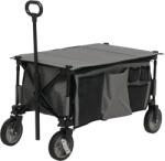 Outsunny Cărucior de grădină pliabil băscuță detașabilă mâner telescopic înclinare reglabilă 5 buzunare 108 x 55 x 93 cm gri închis | Aosom Romania (845-853V00CG)