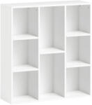 HOMCOM Raft de depozitare cu 8 compartimente Design vertical sau orizontal pentru cărți și decorațiuni 74, 3x24x80 cm Alb | Aosom Romania (836-597V01WT) Biblioteca