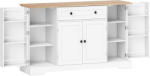 HOMCOM Bufet de bucătărie cu sertar rafturi pe uși rafturi reglabile bar pentru cafea 138x40x83, 5 cm Alb | Aosom Romania (83A-486V80WT) Bufet