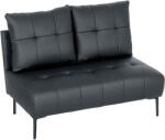 HOMCOM Divan cu Două Locuri Compact din Piele Sintetică, Divan Modern Capitonat cu Nasturi cu Îmbunătățire Spumoasă și Picioare din Lemn, Canapea Fără Brațe pentru Sufragerie și Birou, 115x73x83 cm, Negru |  Canapea