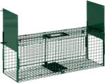 Outsunny Cusca Capcana pentru Animale Vii Mici cu Usa Dubla si Maner , 60x18x20cm, Verde Inchis | Aosom Romania (AB0-016)